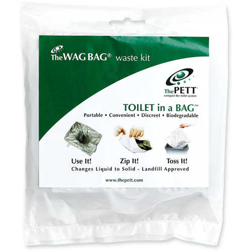 WAG Bag PETT Portable Toilet Kit Go-Anywhere Waste Kit Bags 5 Pack 