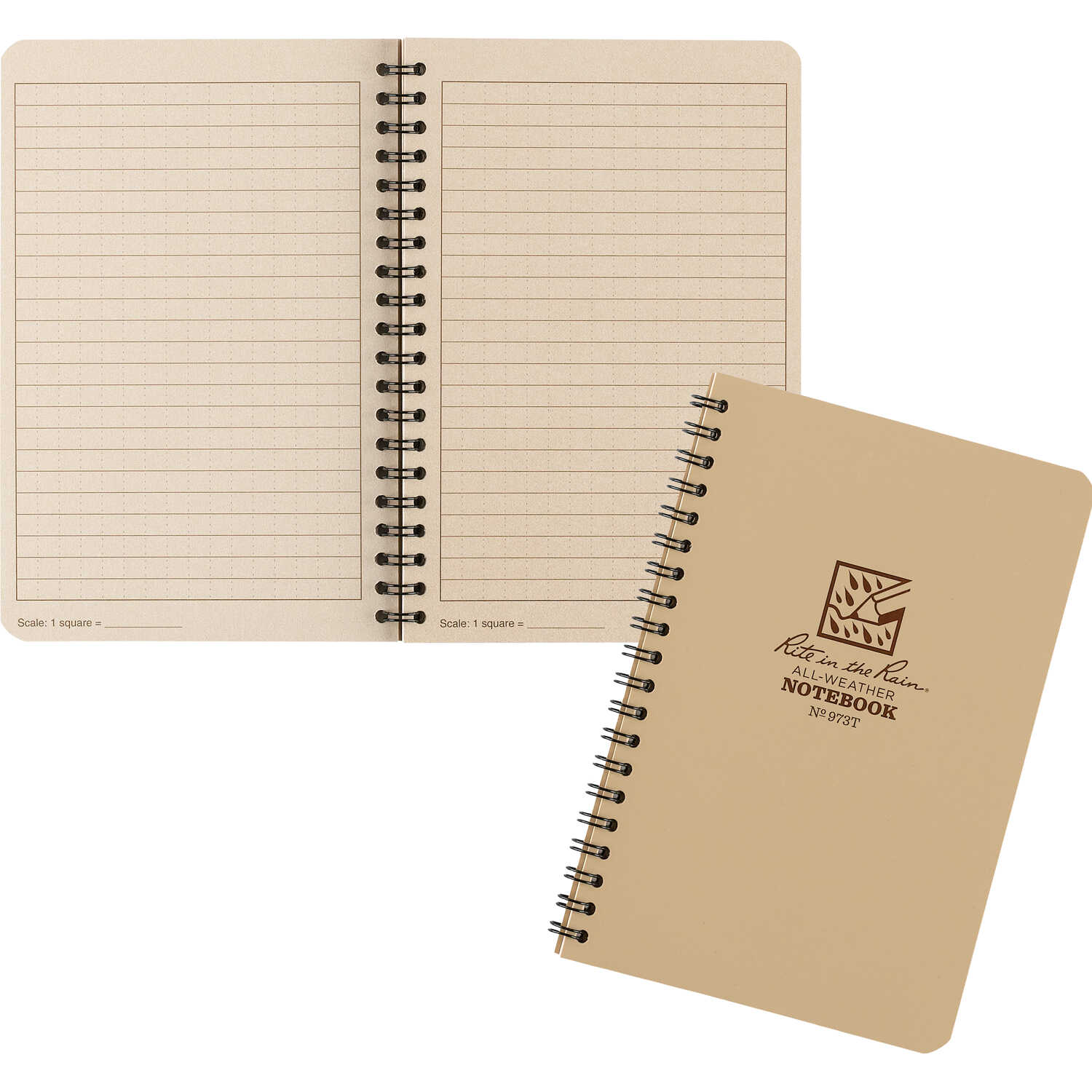 Rite in the Rain Spiral Notebook No. 973T – Universal, Tan Cover