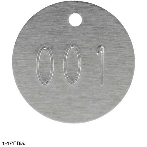 Round Numbered Aluminum Tags