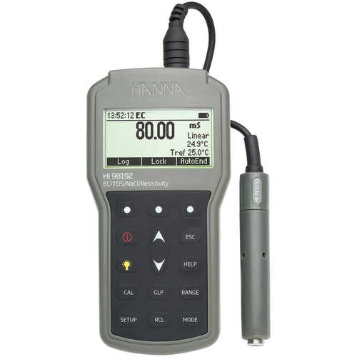 Hanna Instruments® HI 98192 Professional EC/TDS/Resistivity/Salinity Waterproof Meter