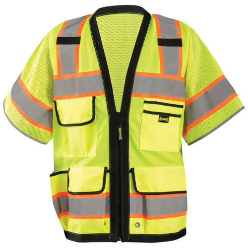 ANSI Class 3 Solid/Mesh Two-Tone 8-Pocket Surveyor Vest
