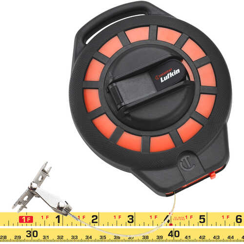 Lufkin® Fast-Wind Closed Reel Yellow Clad Steel Tape