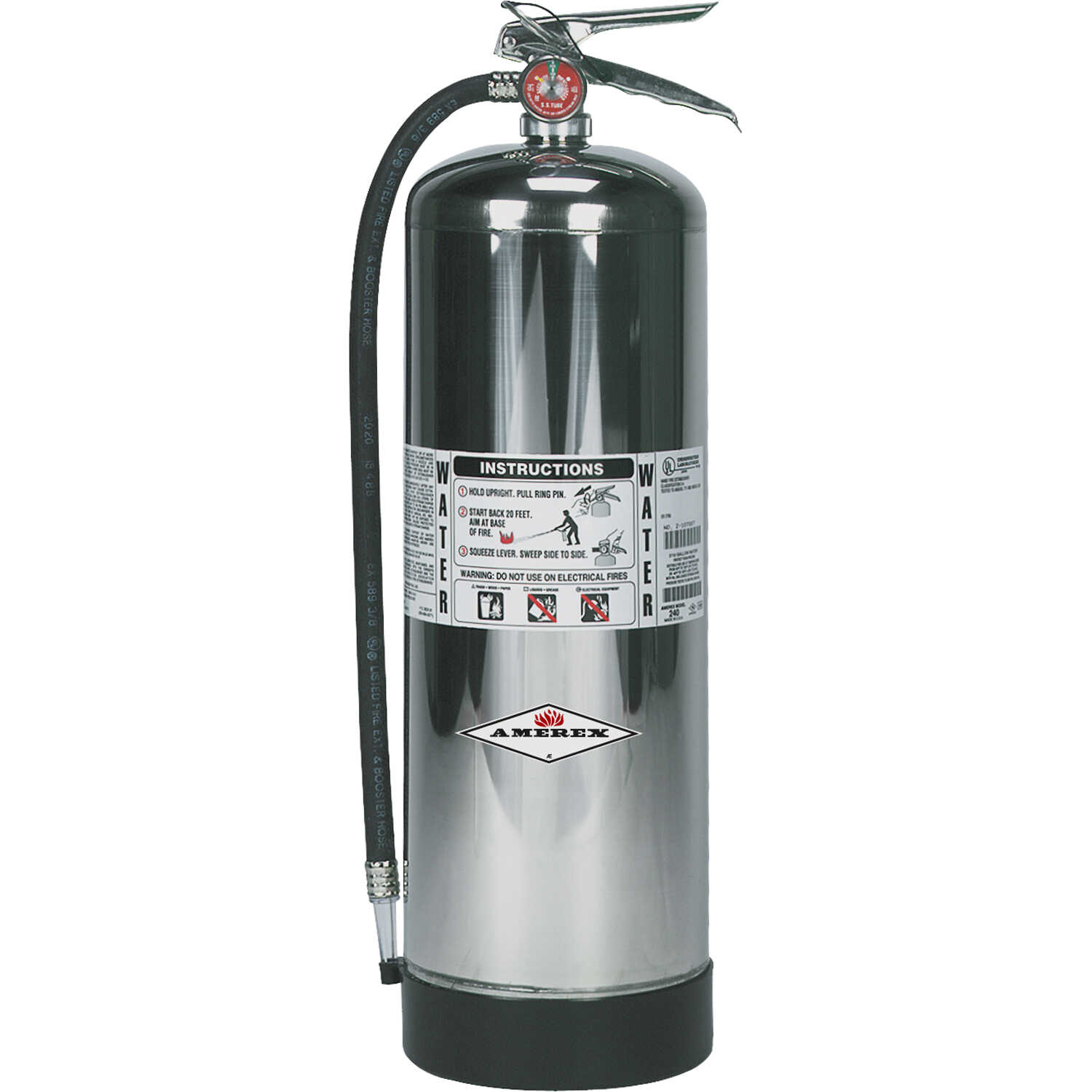 AMEREX Water Stored Pressure Fire Extinguisher Model 240/2-1/2 gal ...