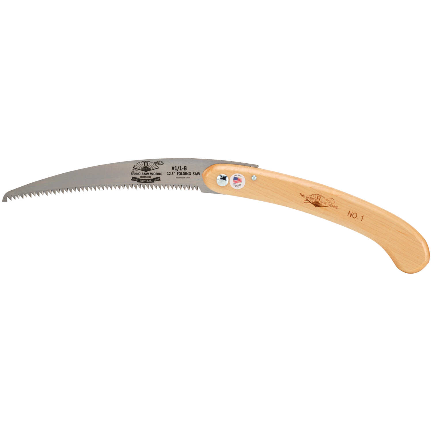 Fanno #2 Folding Hand Saw for Pruning 10.5 inch Blade Hardwood Handle U.S.A. 