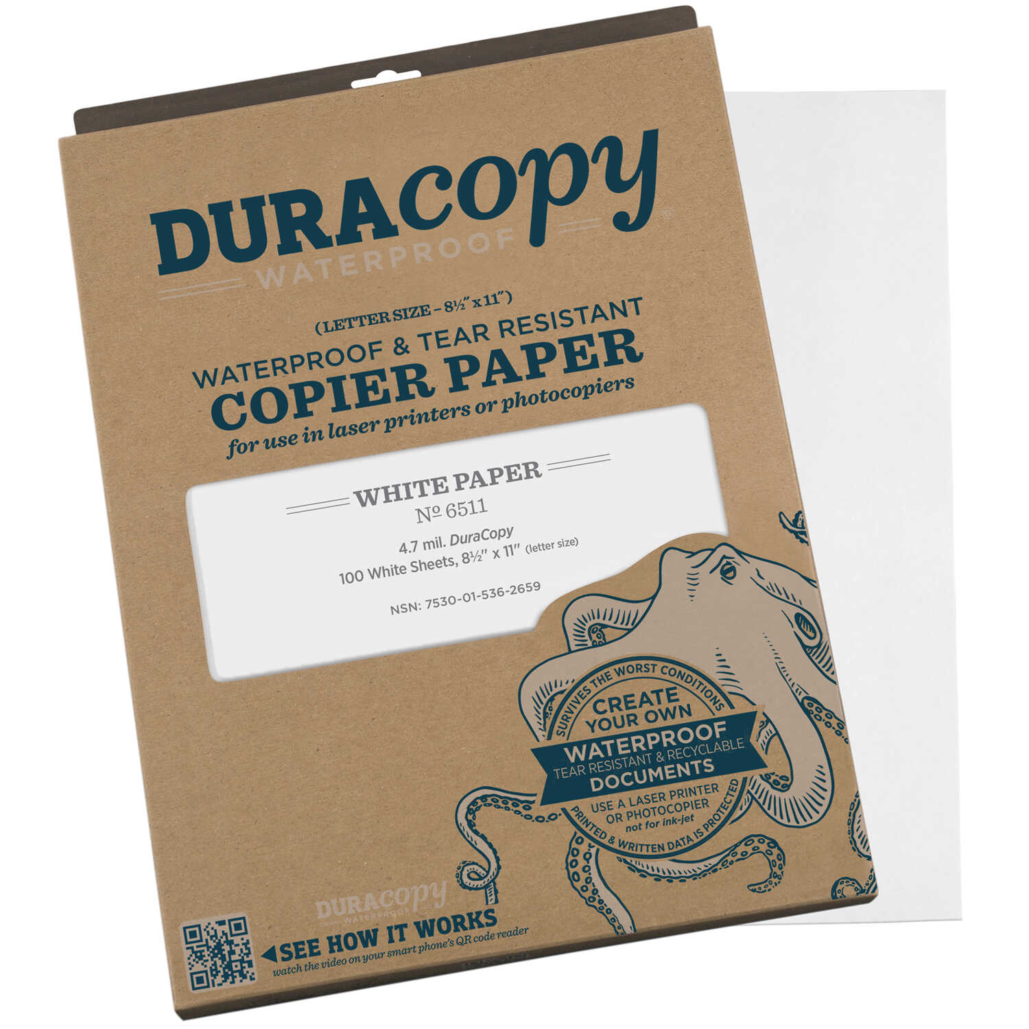 Rite in The Rain 6511 Duracopy Waterproof Laser Paper - 100-Sheet