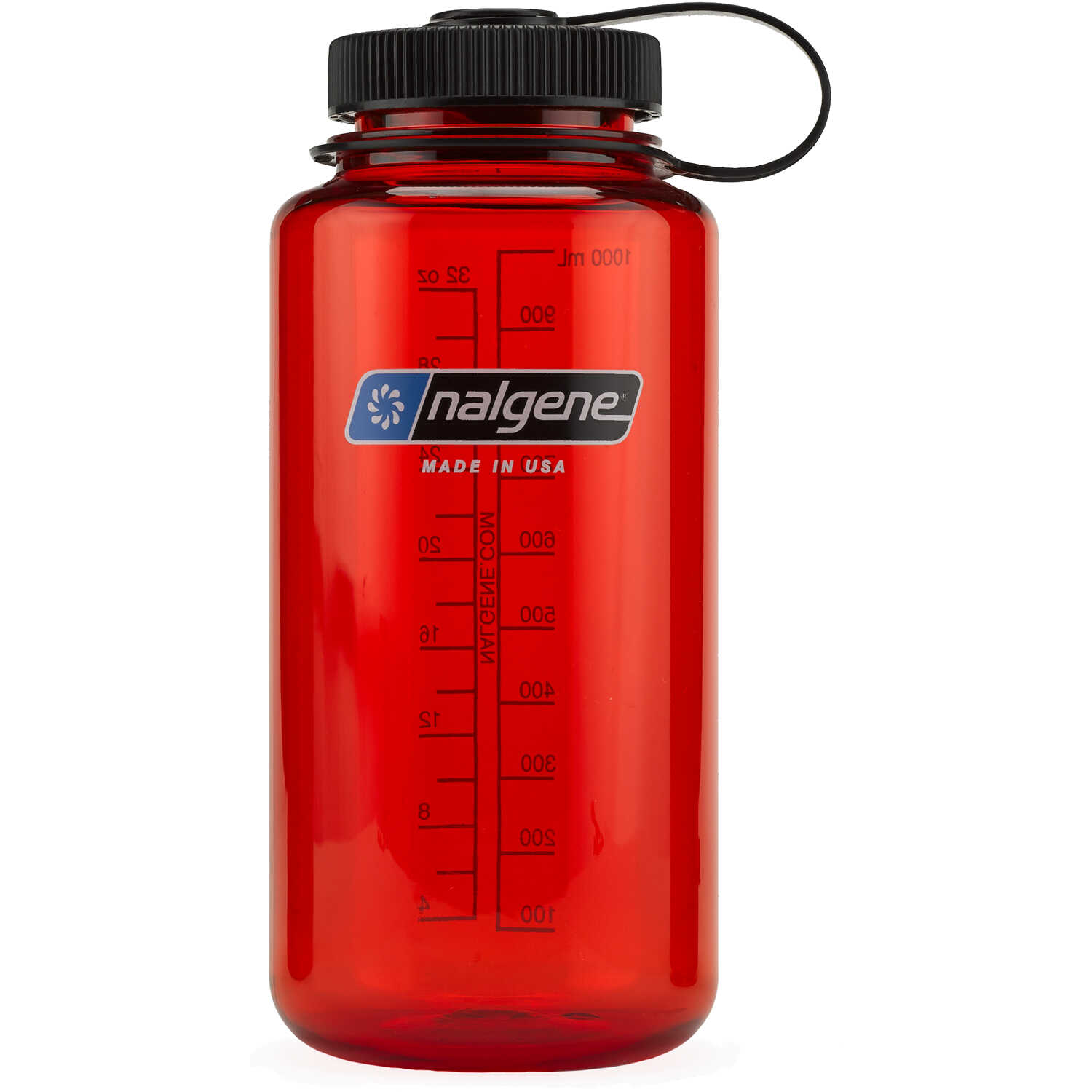 Nalgene Wide Mouth Water Bottle in Christmas Colors Red w// Green Cap 32 oz.