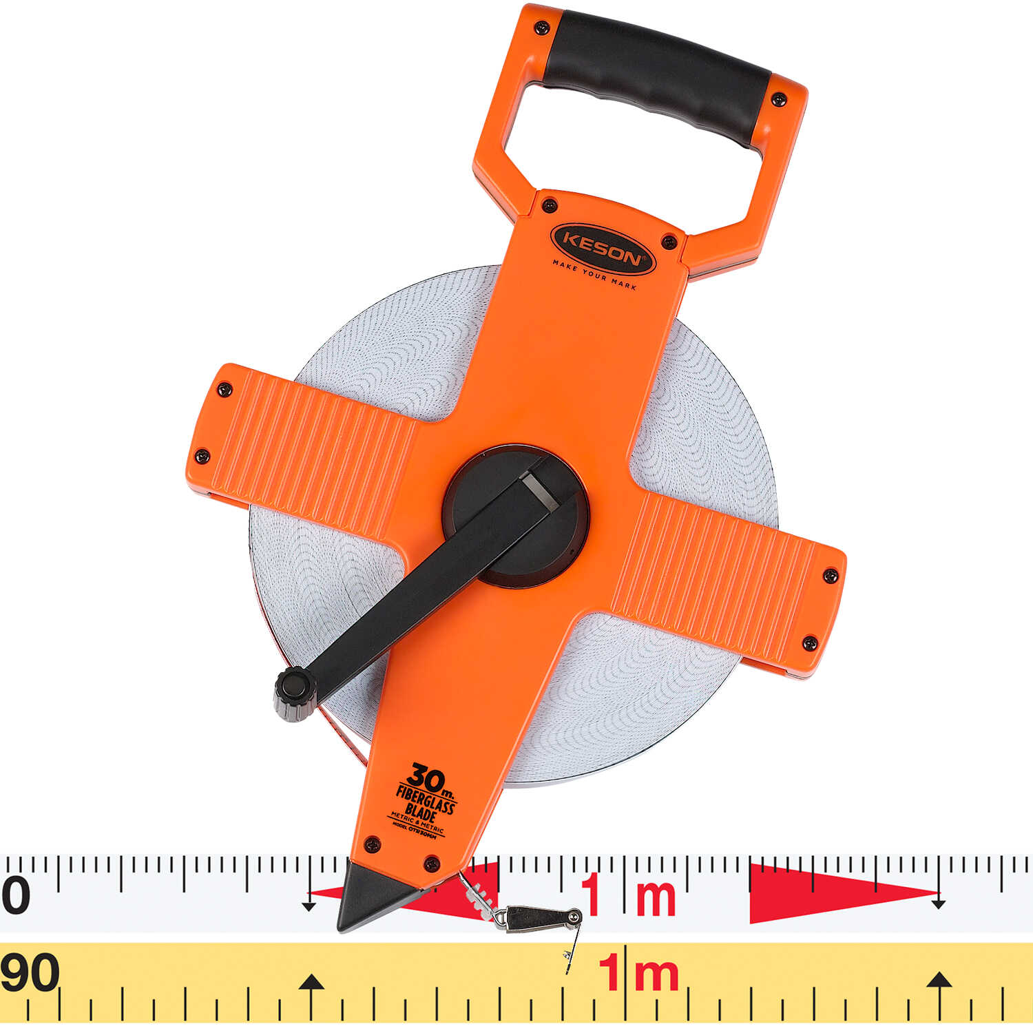 100 Foot Fiberglass Measuring Tape Measure Reel — Landscaping Building Surveying 