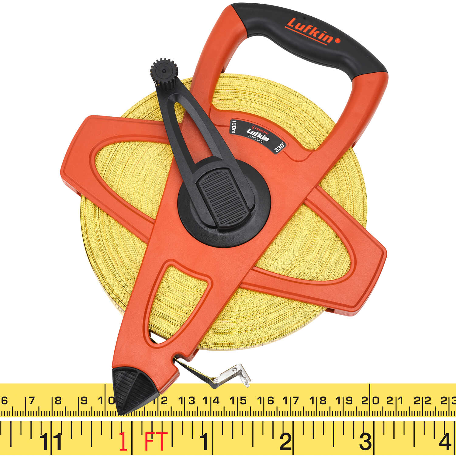 Lufkin 328´L (100m) HiVis Orange Linear Tape Measure m cm in. and 8ths