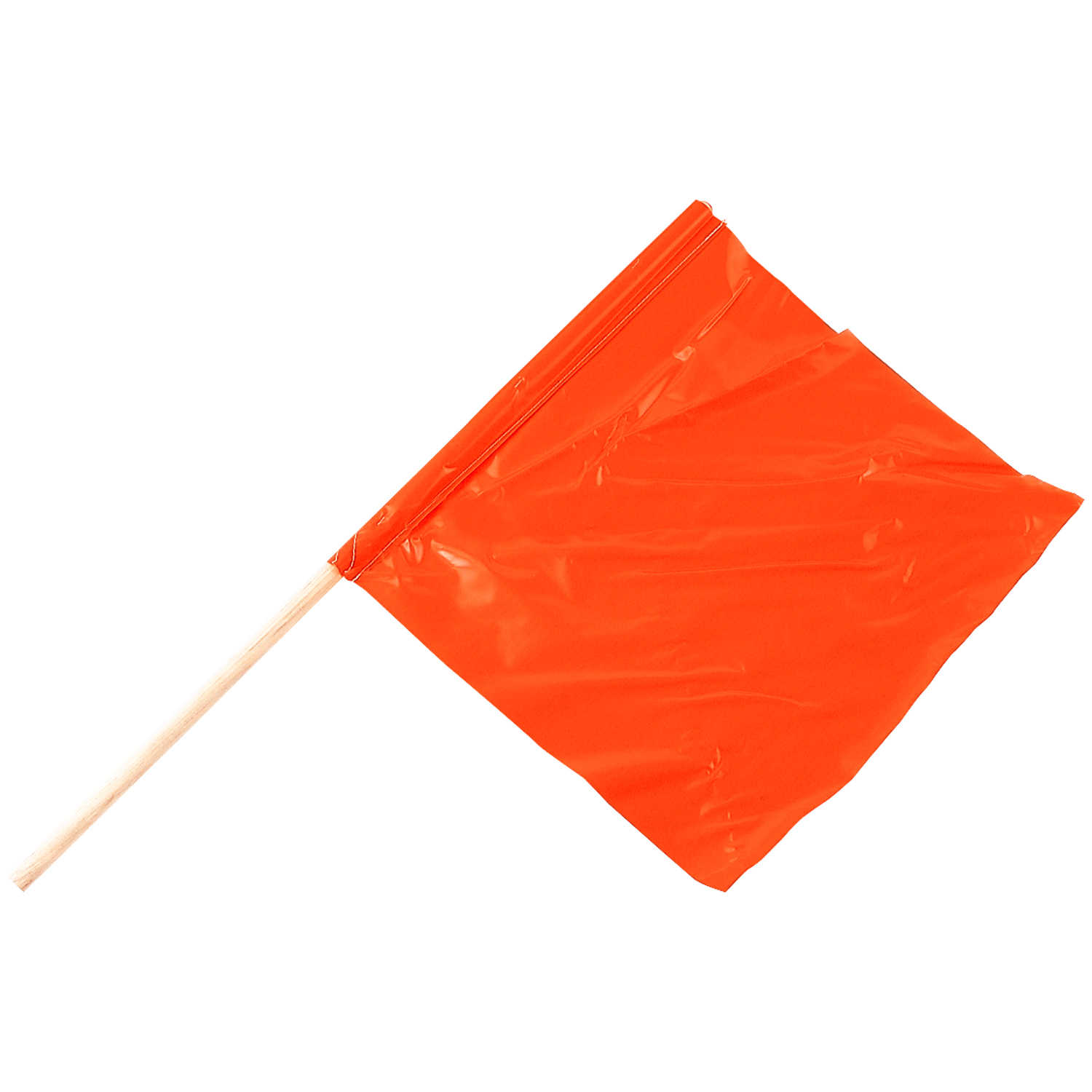 2 Safety Flag SF18-24 18" Vinyl w/ Dowel Orange Fluorescent Caution Traffic Safe 
