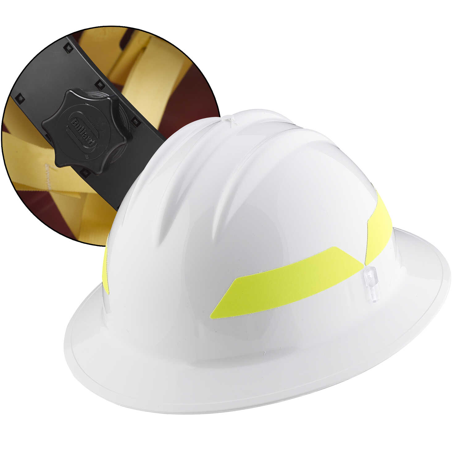 Lime Yellow Cap Bullard Wildland Fire Helmet with Ratchet Suspension 