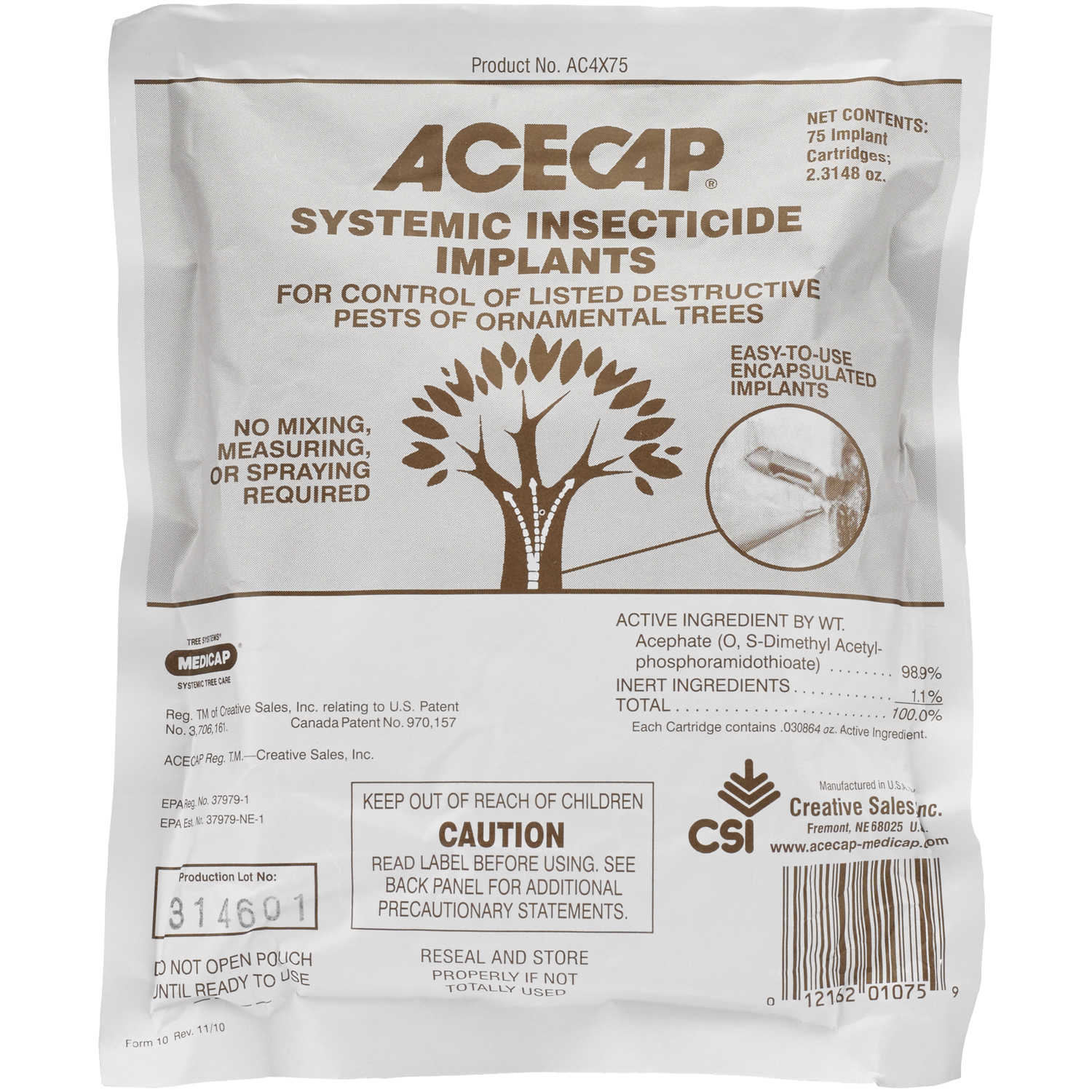 Acecap 25-Pack Systemic Insecticide Tree Implants for Control of Tree Pests, 