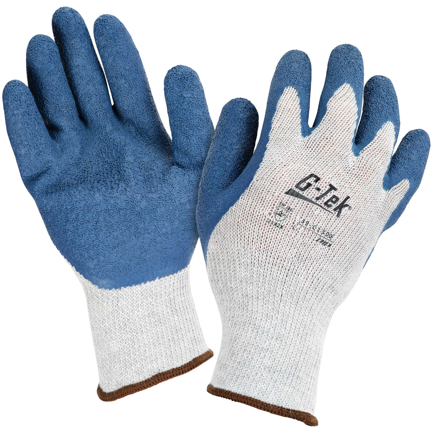 G-Tek Cotton Polyester Work Gloves with Latex Coated Palm 