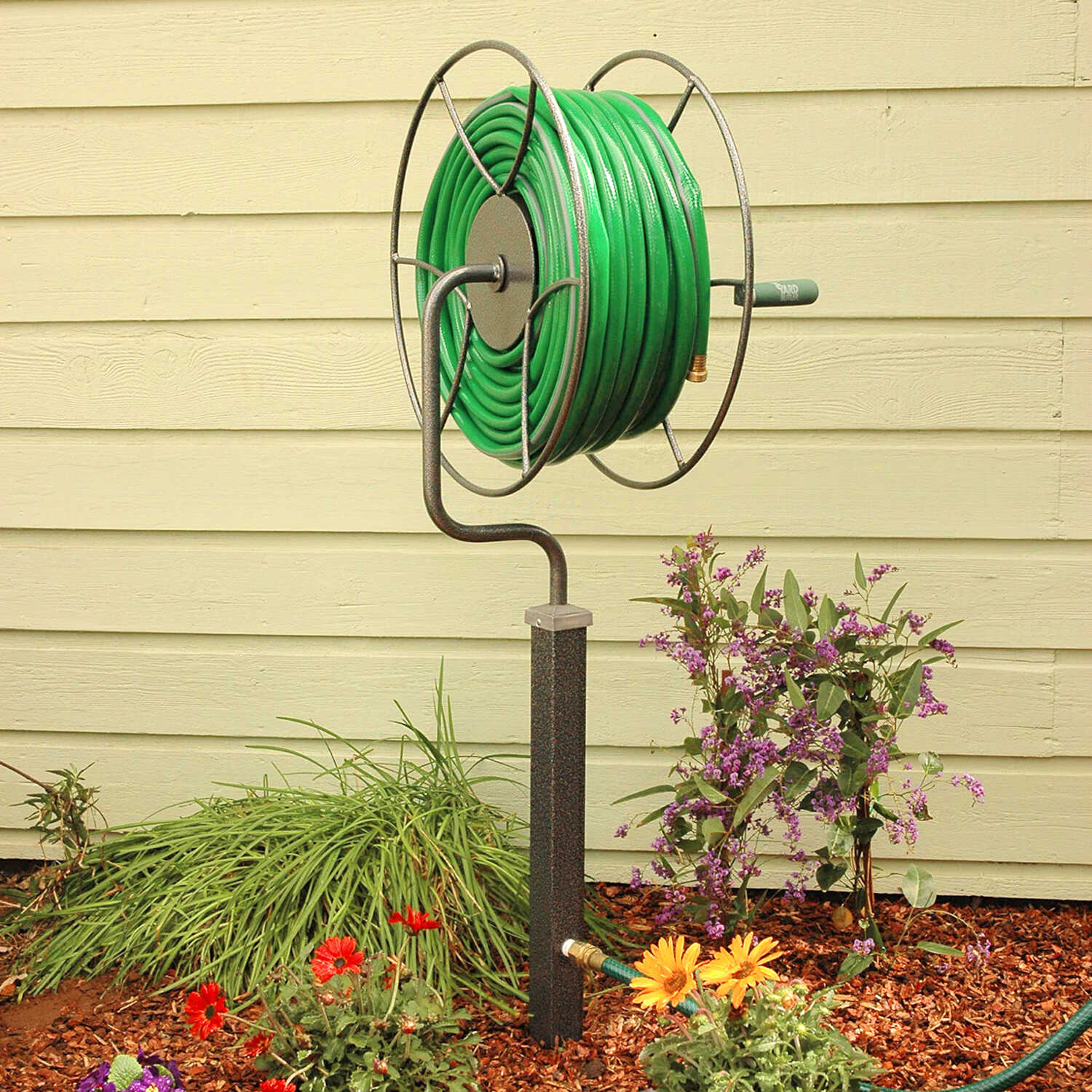 Yard Butler Free Standing Swivel Hose Reel with Post Mount | eBay